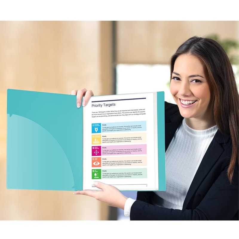 Dunwell Presentation Binder 12-Pocket, Displays 24 Pages, 8.5x11 Portfolio Binder