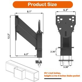 Jorohiker Stake Pocket Spare Tire Carrier with D-Ring ,Spare Tire Mount Bracket for Trailer Fits Most 4 & 5 & 6 & 8 Lugs Wheels on 4", 4.5", 4.75", 5", 5.5",6" or 6.5" Bolt Patterns