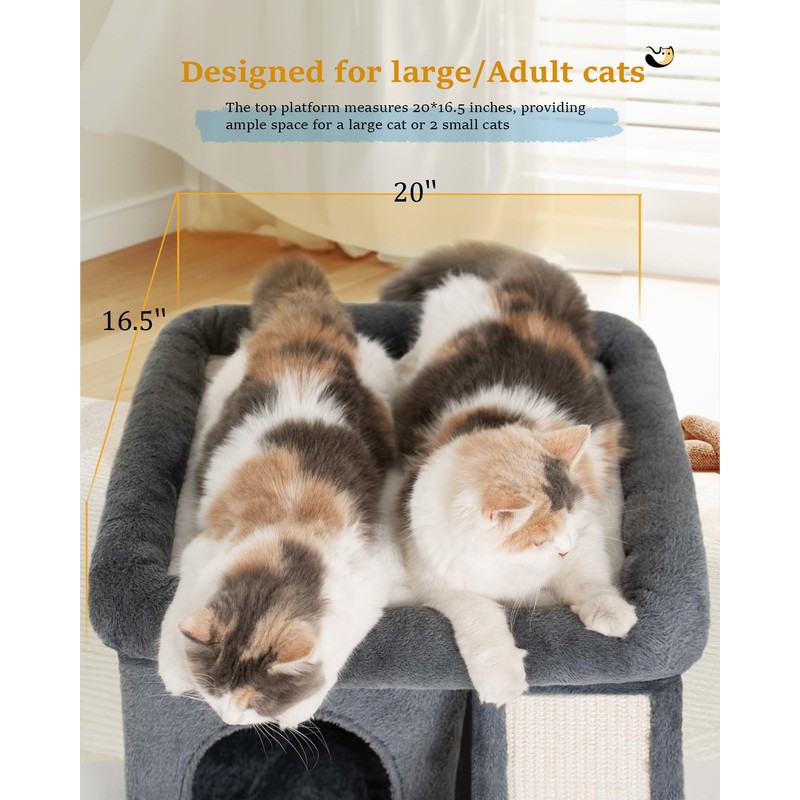Aechonow 14‘’ Cat Tree Tower with Scratching Post, 20 *
