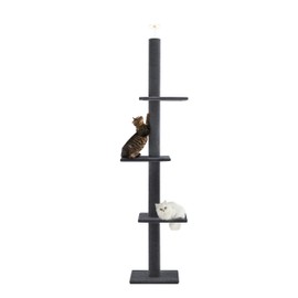 Max & Marlow Cat Tree Floor to Ceiling Cat Tower Height 95-108" Adjustable Kitten Tree Tall Climbing Tree with Carpet Scratching Post and Mat Cat Pole for Indoor Cats,Dark Grey