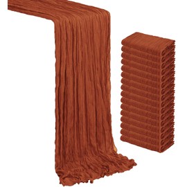 MDS - Juego de 12 caminos de mesa de gasa de 17 x 108 pulgadas de largo, camino de mesa de tela de queso para bodas, fiestas, cumpleaños, despedidas de soltera, granja, jardín, decoración de mesa