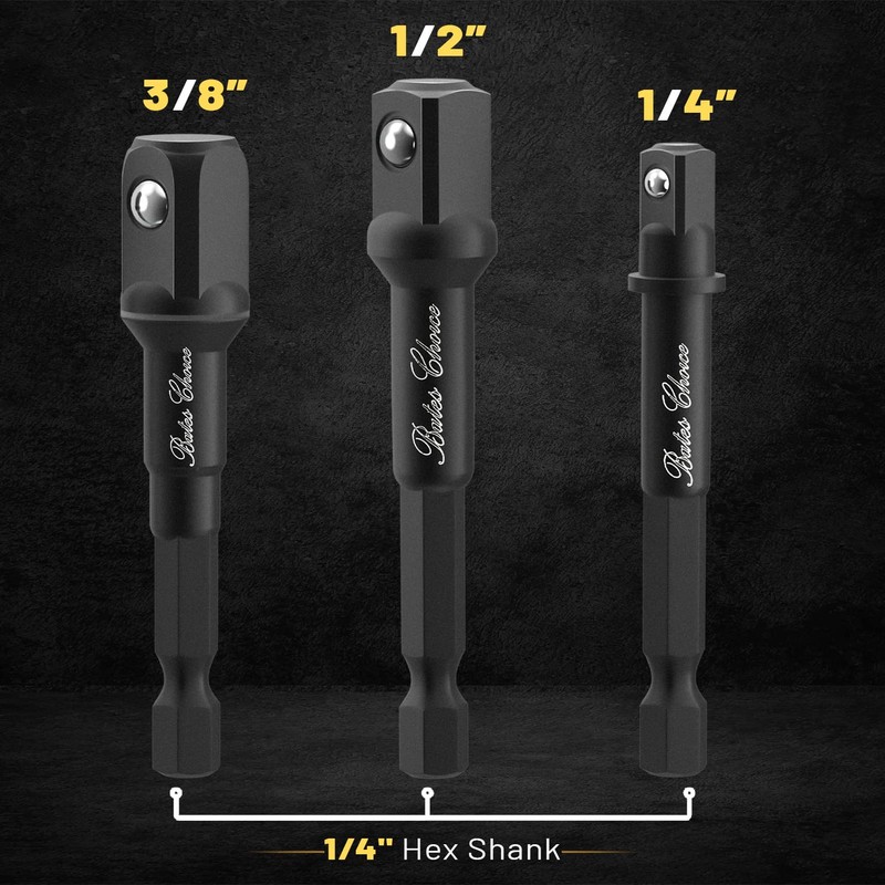 Bates Impact Socket Adapter Set, 3 PCS, 1/4", 3/8" and