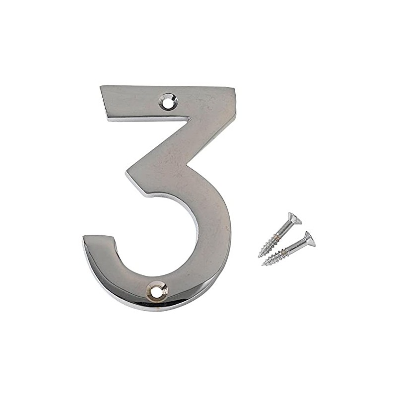 Merriway BH03002 Numeral, 50mm (2 inch) - No. 3, Polished