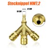 LAIWOO Compressed Air Distributor Triple with Couplings, 1/4 Inch Air
