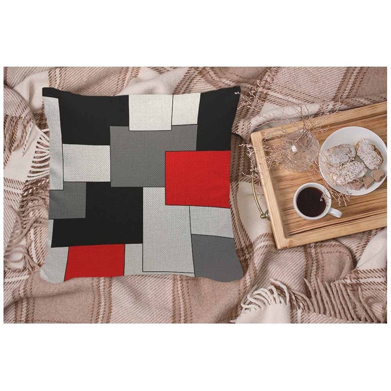 WONDERTIFY Paneling Cushion Cover Geometric Block Decorative Throw Pillow Covers,