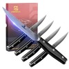 Piklohas Steak Knives Set of 4, 4.5 Inch Non Serrated