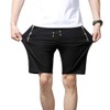 Tansozer Men’s Sport Shorts with Zip - Black , size: