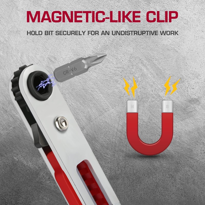 Hakkin 15PCS Mini Ratchet Wrench Screwdriver Set Close Quarters Ratcheting