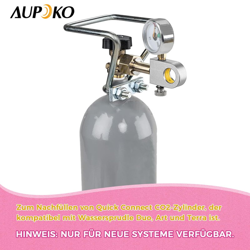 Aupoko CO2 Refill Adapter with a 3000 PSI Pressure Gauge
