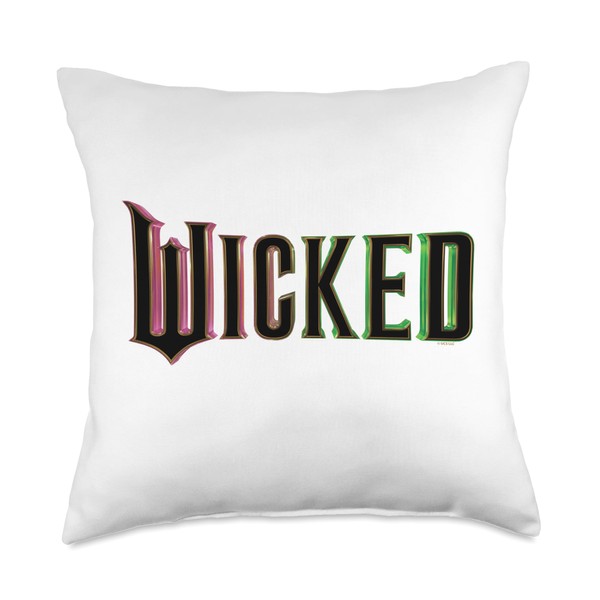 Wicked Pink And Green Logo Throw Pillow