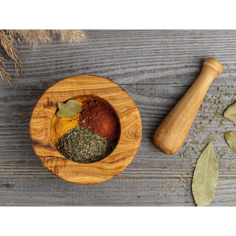 Olive Wood Mortar & Pestle Set "The Iconic Mortar"
