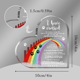 Pet Memorial Gifts, Sympathy Gifts for Loss of Dog Cat, Pet Sympathy Gifts, Pet Memorial Acrylic Rainbow Bridge Decorations, Condolences Gifts for Pet Loss Remembrance, Bereavement Gifts for Loss Pet