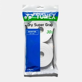 Yonex Dry Super GRAP Tennis Racquet Overgrip (White) – 30-Pack in Multipacks (1-6 Packs Available)