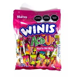 Winis 2-Pk Winis AcidUp Chili Flavored Taffy Lollipops 40pcs 280g