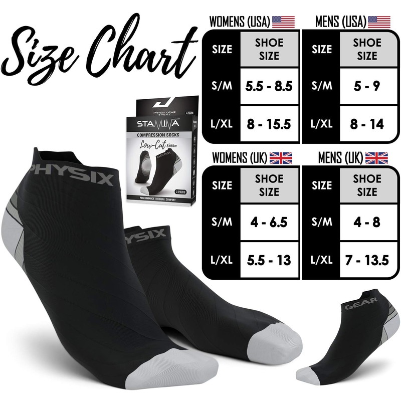 Physix Gear Plantar Fasciitis Compression Socks for Women & Men,