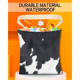 ANKVRP Car Garbage Can, Car Trash Bag, Car Garbage Bag, Hanging Car Trash Can for Car Accessories, Vehicle, Travelling, Camping, Cute Car Back Seat Organizer, White Black Cow Print