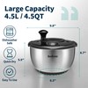 SveBake Stainless Steel Salad Spinner, 4.2 Qt Vegetable Washer, BPA-Free