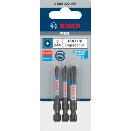 Bosch Professional 3 pcs. Impact Control Screwdriver Bits PH Set (50 mm, Hexagonal Shank, Pick and Click, Accessories for Impact Drivers)