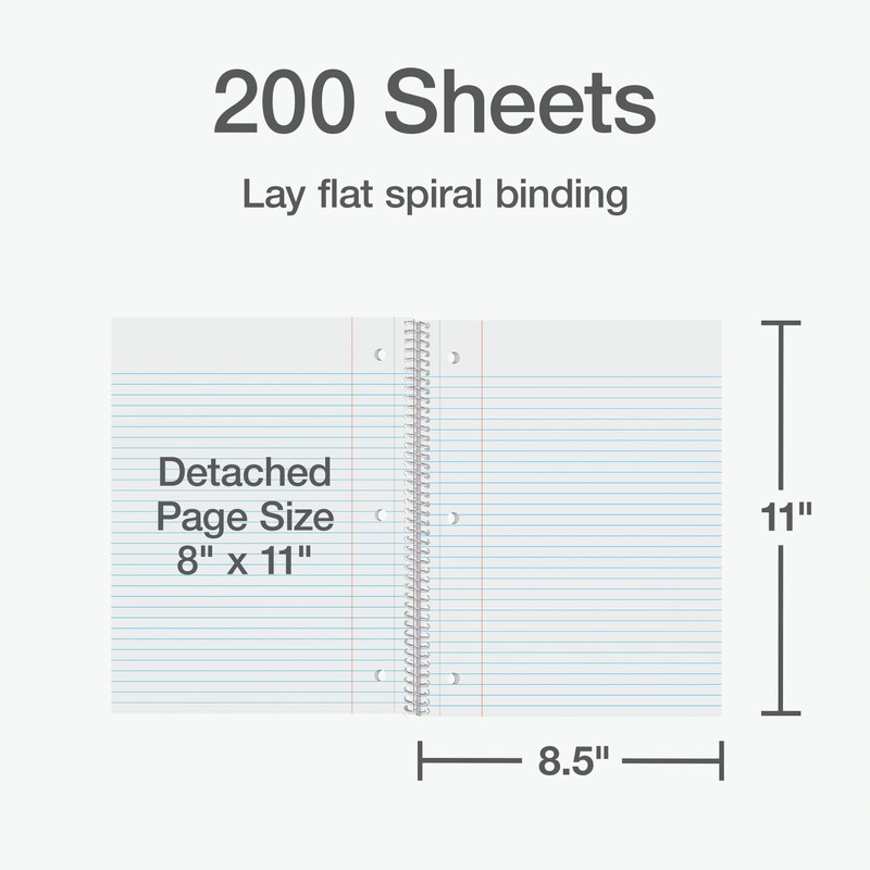 Oxford 5 Subject Spiral Notebook, Notebooks for School, Plastic Covers,