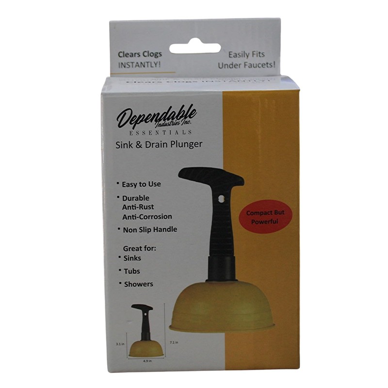 Mini Sink Plunger for Kitchen, Bathroom, and Shower Drains -