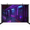 CHNYWORK 7x5ft Cyberpunk City Backdrop Futureistic Grunge Urban Neon Night