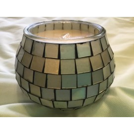 kohls Mosaic Silver Iridescent Candle “Silver Birch” Holiday Decor  11.3oz