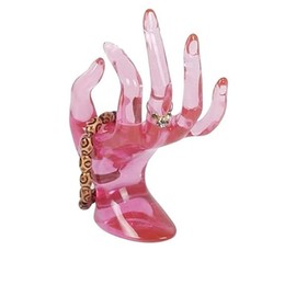 AISIBO Hand Form Ring Holder, Jewelry Hand Display Stand, Hand Ring Holder for jewelry For Displaying Bracelets, Rings, Jewelry and Room decorations and Store event displays (Pink)