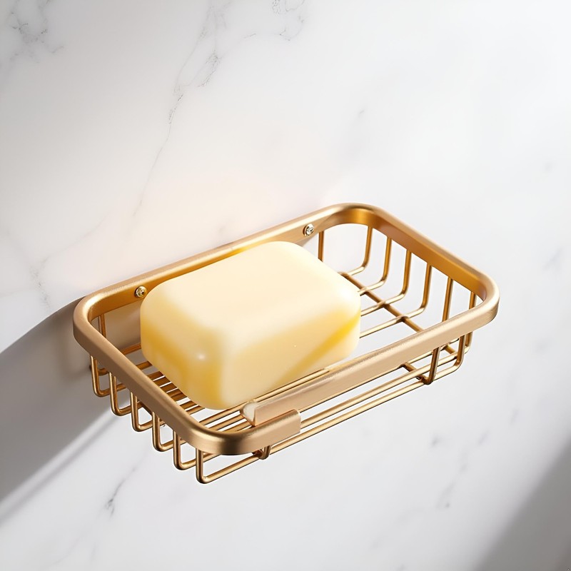 4 Pcs Gold Soap Dish for Shower Creative Hanging Drain