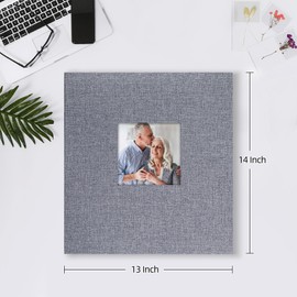 Mublalbum Photo Album 4x6 1000 Photos Linen Cover Large Picture Book Holds Horizontal and Vertical Pockets for Wedding Family Anniversary and Baby (Gray)