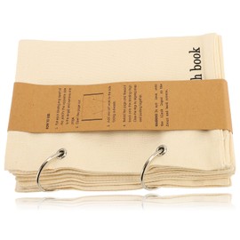 Blank Fabric Sketchbook, Folding Linen Stitchbook for Drawing Writing, Portable Travel Journal Notebook Fabric Planner for Books Album Scrapbooking Document