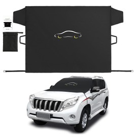 Windshield Sun Shade Cover for Summer, XL Size (Black) – 600D Oxford Fabric with Anti-Theft Flaps & Storage Bag, Blocks Sun/UV, Fits Most Cars, Trucks, Vans, SUVs (70.86 x 51.2 inches)