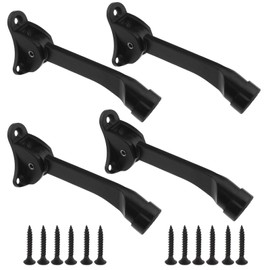 Create idea Kickdown Door Stops with Fixing Screws Zinc Alloy Door Stop Holder with Rubber Foot for Home Hotel Garage Outdoor Patio 4 Pack Black