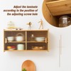HollyHOME Small Bamboo Wall Mounted Kitchen Pantry Sideboard with 2
