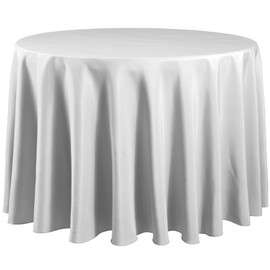RCZ Décor White Round Tablecloth | Washable Polyester | Wrinkle Resistant | 120” | Premium Table Cover Cloth for Holidays, Weddings, Parties and More, White - Polyester (724)