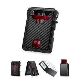 Men's Business Style Minimalist Card Holder, Magnetic Closure Card Holder, with Rfid Blocking, Multi Card Slot Wallet for Men for Daily Use, , Men's Wallet:_Carbon Fiber 2_Please Refer To The Pictures for Dimensions