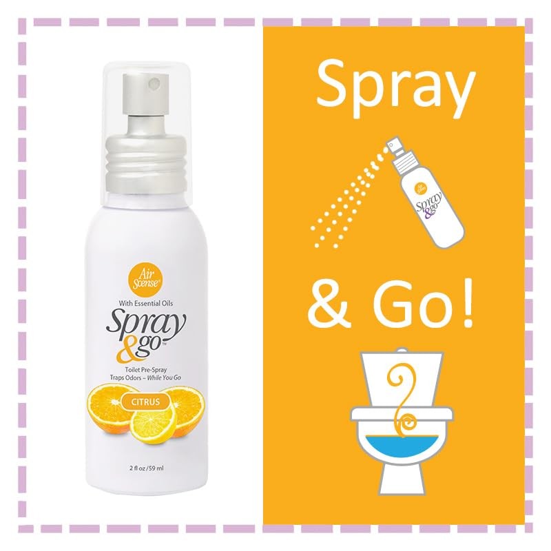 Air Scense Spray & Go Before-You-Sit Toilet Spray, Original Citrus,