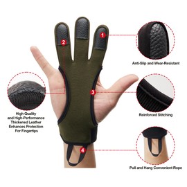 MARKEEP Archery Gloves 2 Pack Shooting Hunting Leather Guard 3-Finger Guard for Youth Adult Man Woman and Beginner Recurve Arrow Bow Archery Protective Gear Accessories