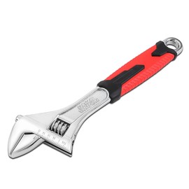 Auto Dynasty 12" Adjustable Wrenches Automotive Repair Tools with Rubber Slip Handle Jaw opening 1-1/4" for Home, Garage and Workshop, Red