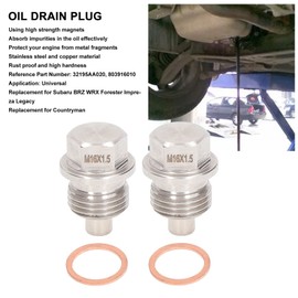 KIMISS Magnetic Drain Plug, 2 Pieces Magnetic Oil Drain Plug 803916010 M16 x 1.5 mm, Rustproof Replacement for BRZ WRX Impreza