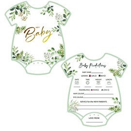 20 pcs Baby Prediction Cards Leaf Baby Shower Party Gifts Cards New Parents Baby Shower Advice Cards for Gender Reveal Activity Baby Shower Game Party Decorations