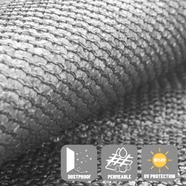 SUNNY GUARD Privacy Screen Fence 5' x 22' Charcoal Heavy Duty Dustproof Denoise Fencing Mesh Fabric Shade Net Cover for Outdoor Wall Garden Yard Pool Deck(Customized)