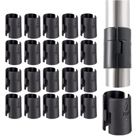 Cluoling Metal Rack Shelf Fixing Parts 20 Pairs 40 Pieces for Steel Rack 0.7 inch (19 mm) Pole Diameter Sleeve Shelf Fixing Parts Plastic Clips Mounting Parts Durable Abrasion Resistant Durable