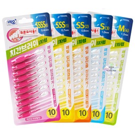 Neo Everden interdental brush I-shaped 10 pieces, 1 Dupont bristles, I-shapedI-shaped_No.1 (0.7mm)No.1 (0.7mm) / 네오 에버덴 치간칫솔 I자형 10개입 1개 듀폰모 , I자형I자형_1호(0.7mm)1호(0.7mm)