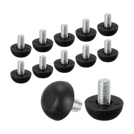 PATIKIL M8 Furniture Leg Leveling Feet, 16 Pcs 8mm x 1.25 Adjustable Threaded Screw-in Feet Levelers Replacement Feet Glides for Table Chair Cabinet, Black