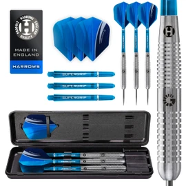 Harrows GENESIS Tungsten Steel Tip Darts 21g 22g 23g 24g 25g 26g High Traction Grip, Supergrip Shafts, Marathon Flights (24g)