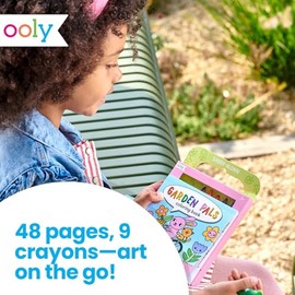Ooly - Kit de actividades de viaje para niños, 9 lápices de colores jumbo y 48 páginas para colorear, manualidades de automóviles para niños, juego de arte de viaje por carretera, actividades en avión