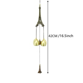 OHAOLYLE 2 Pcs Metal Wind Chimes Vintage Windbells Hanging Ornament Eiffel Tower Decoration for Indoor Outdoor Garden Car Decoration