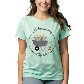 I'll Be in My Office Gardening Shirt Top Tees Funny Gardener Cotton Printed Tshirt for Unisex X-Large Mint