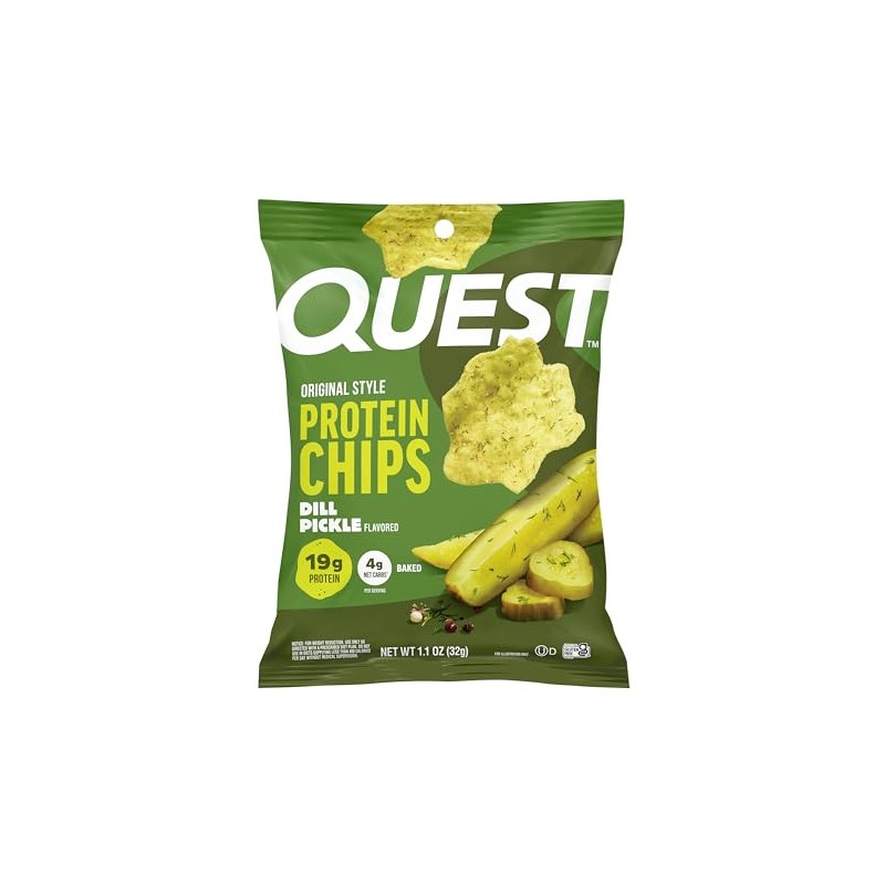 Quest Nutrition Dill Pickle Flavored Protein Chips, 19g Protein, 4g
