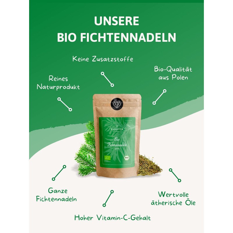 Organic Spruce Needles 250 g | Spruce Needle Tea, Dried